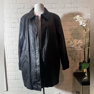 Black Leather Coat size Xl